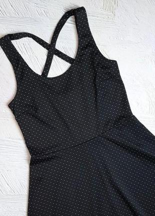 Базовое черное короткое приталенное платье в горошек h&amp;m, размер 44 - 464 фото