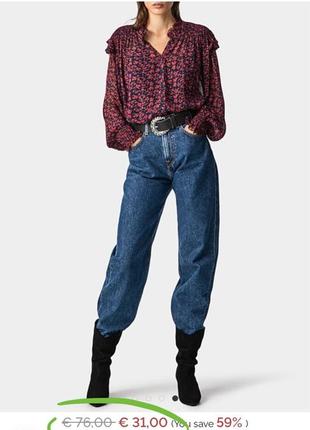 Блузка pepe jeans xs-s / цветочный принт, шифон.8 фото