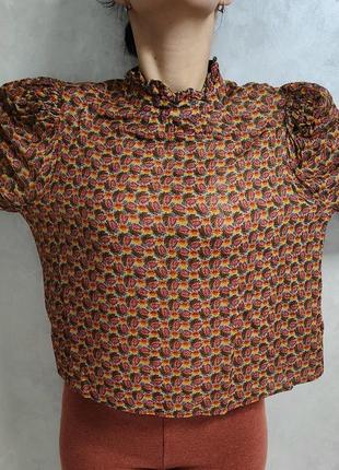 Вискозная блуза с пышными рукавами maison stella &amp;suzie3 фото
