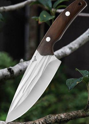 Кованый кухонный нож из нержавеющей стали нож для мяса нож для обвалки с отверстием для пальца + чехол10 фото