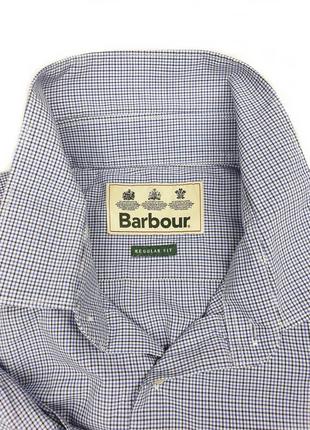 Коттоновая рубашка barbour в клетку4 фото