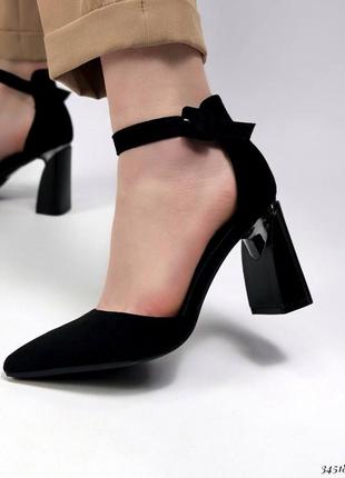 Открытые туфли женские на устойчивом каблуке