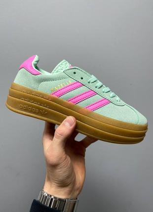 Адидас газель adidas gazelle bold pulse mint pink