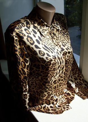 Блузка блуза сорочка жіноча леопардова елегантна вечірня святкова3 фото