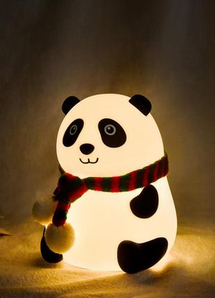 Ночник силиконовый панда losso ljc-142-а (открытые глаза), лед ночник светильник светящаяся панда