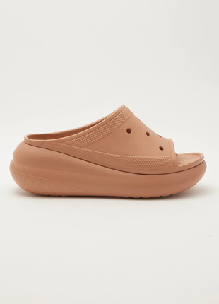 Крокс класік краш шльопанці платформа коричневі crocs classic crush platform slide cork6 фото