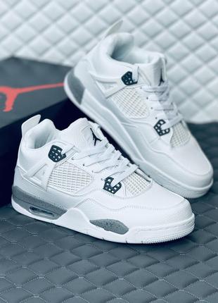 Кроссовки мужские nike air retro jordan 4 white кросовки найк джордан 4 белые