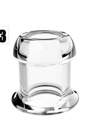 Пробка для анального туннеля прозрачная силиконовая размер 4