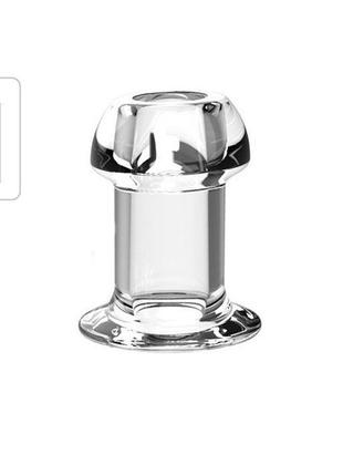 Пробка для анального туннеля прозрачная силиконовая размер 4