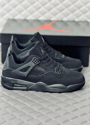 Кроссовки мужские nike air retro jordan 4 black cat найк джордан 47 фото