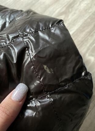 Шоколадная куртка виниловая лаковая водонепроницаемая водоотталкивающая7 фото