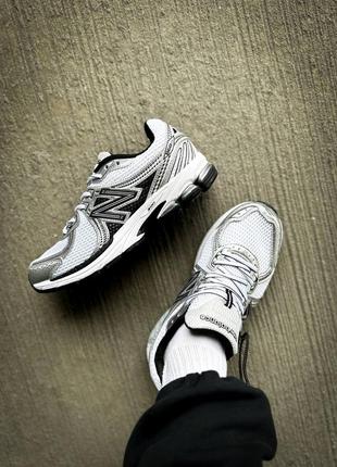 Мужские кроссовки нью беланс 860 в2 / new balance 860 v2"silver/black"3 фото
