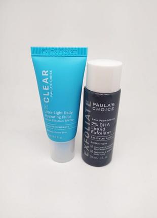 Набор бестселлеров для лица paula's choice clear ultra-light daily hydrating fluid spf30+ skin perfe