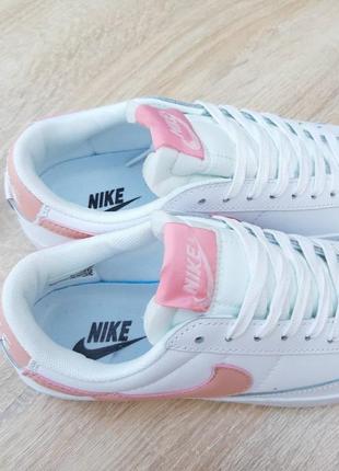 Жіночі кеди nike blazer low | white pink | найк блезер6 фото