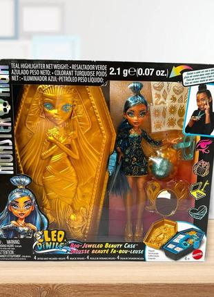 Коллекционная кукла монстер хай клео де ниль monster high cleo de nile golden glam case beauty kit кукла клео