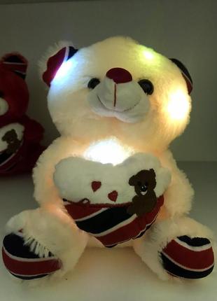 М'яка іграшка світний ведмедик тедді, плюшевий ведмідь із вогниками красиво світиться2 фото