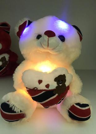 М'яка іграшка світний ведмедик тедді, плюшевий ведмідь із вогниками красиво світиться3 фото