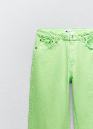 Sale🔥🔥🔥🔥 лаймовые широкие джинсы zara р.38 наш 44/4610 фото