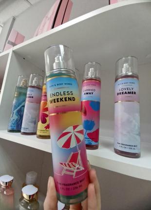 Парфюмированный спрей для тела и волос bath and body works endless weekend