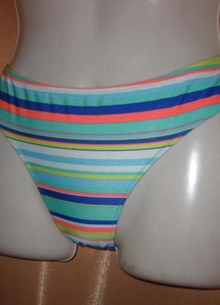 Трусы плавки низ от купальника полосатые разноцветные эластичные удобные супер тянущиеся бикини5 фото