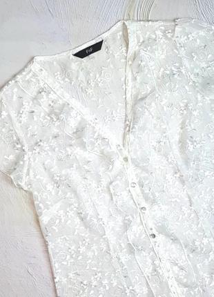 Красивая ажурная белая блуза f&f, размер 48 - 502 фото