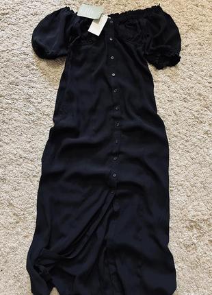 Новое платье халат сарафан макси h&m оригинал вискоза со спущенными плечами размер 34,36 на размер xs,s1 фото
