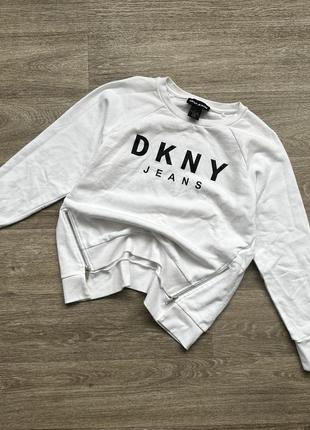 Стильний білий оригінальний світшот dkny jeans 38/m