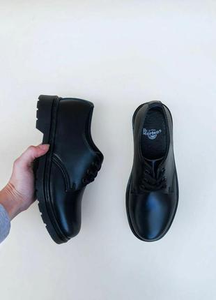 Женские туфли черные dr martens 1461 mono black3 фото