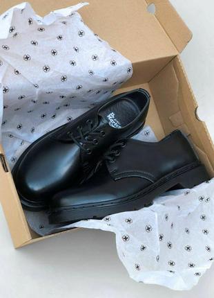 Женские туфли черные dr martens 1461 mono black10 фото