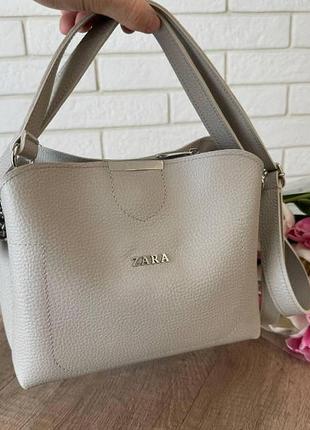 Женская мини сумочка на плечо экокожа зара, качественная классическая маленькая сумка для девушек zara серая серый9 фото