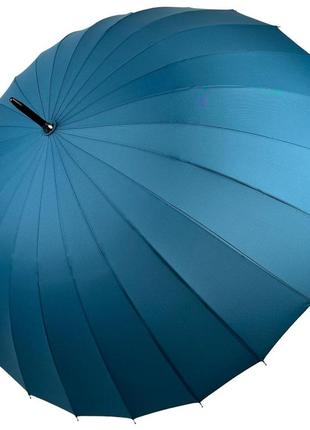 Однотонна механічна парасоля-тростина на 24 спиці від toprain, темно-бірюзовий, n 0609-10