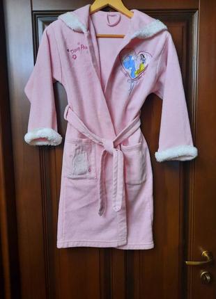 Халат флісовий рожевий для дівчаток disney