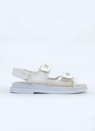 Жіночі босоніжки білі chanel sandals white5 фото