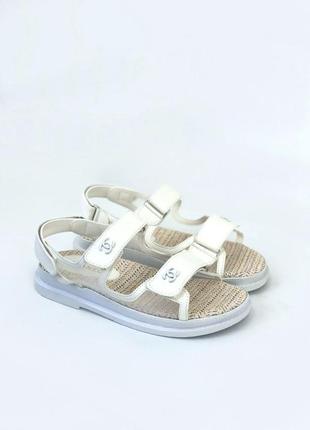 Женские босоножки белые chanel sandals white