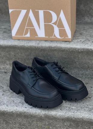 Шкіряні лофери zara4 фото