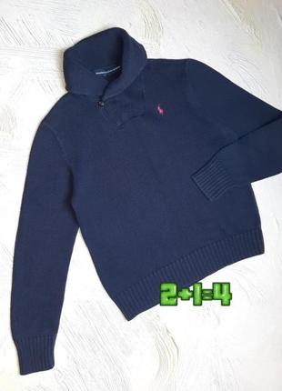 💝2+1=4 брендовый темно-синий женский свитер под горло ralph lauren, размер 48 - 50