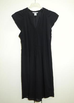 Чорна вінтажна сукня блуза з рюшами h&m