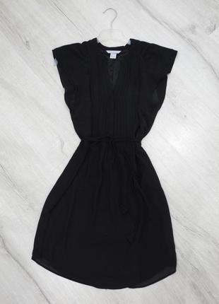 Черное винтажное платье блуза с рюшами h&amp;m10 фото