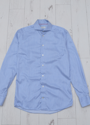 Eton голуба однотонна сорочка від дорогого преміального бренду slim fit contemporary розмір 38 s