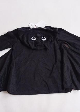 C&a. детская флисовая черная кофта "летучая мышь" , 98-104 см8 фото