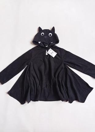 C&a. детская флисовая черная кофта "летучая мышь" , 98-104 см1 фото