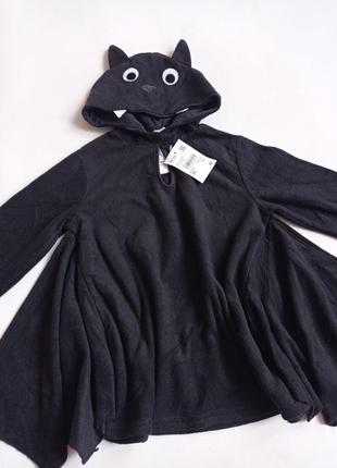 C&a. детская флисовая черная кофта "летучая мышь" , 98-104 см2 фото