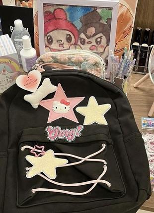 Рюкзак со звездами hello kitty в стиле готика y2k4 фото