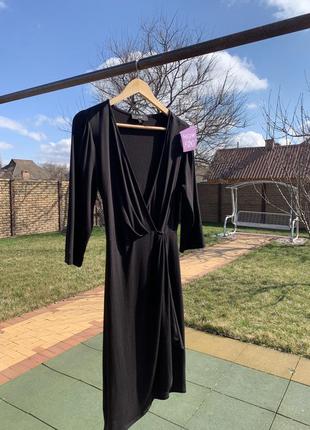 Новое женское чёрное платье миди от бренда next
