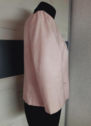 Трендовий укорочений жакет піджак пудрово рожевий4 фото