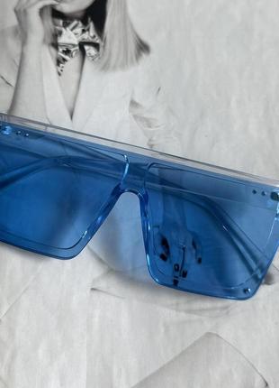Уценка солнцезащитные квадратные очки синего цвета (14604-0)