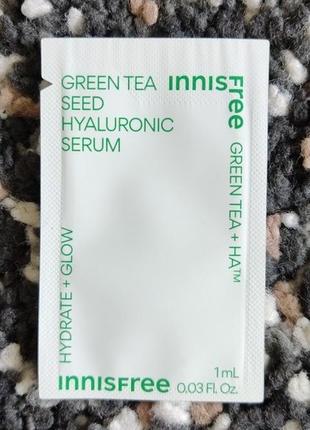Innisfree green tea seed hyaluronic serum сыворотка зеленый чай6 фото