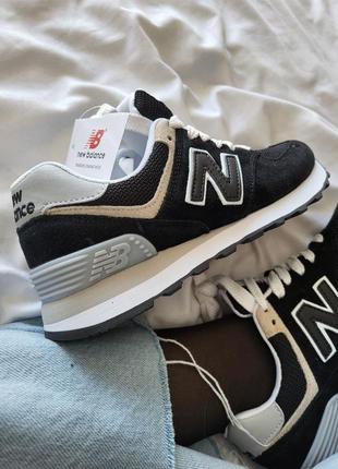 Замшевые кроссовки new balance 574&nbsp;black3 фото