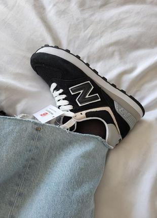 Замшевые кроссовки new balance 574&nbsp;black5 фото