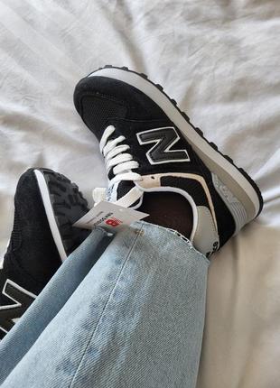 Замшевые кроссовки new balance 574&nbsp;black8 фото